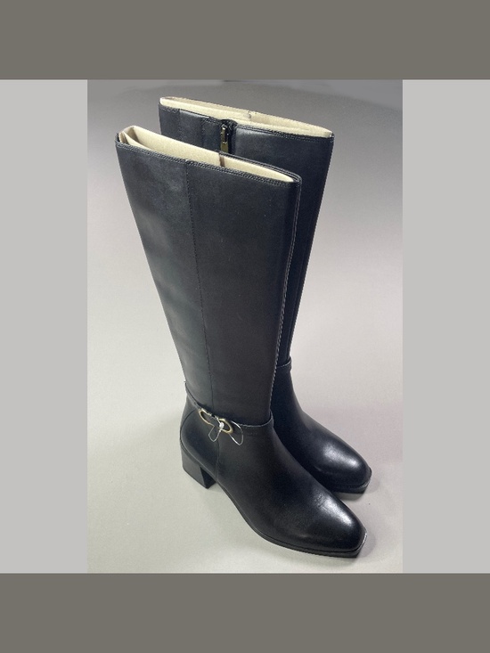 Naturalizer Shoes - NEW Naturalizer Shoes Womens 8 black leather sterling knee boots heels moto